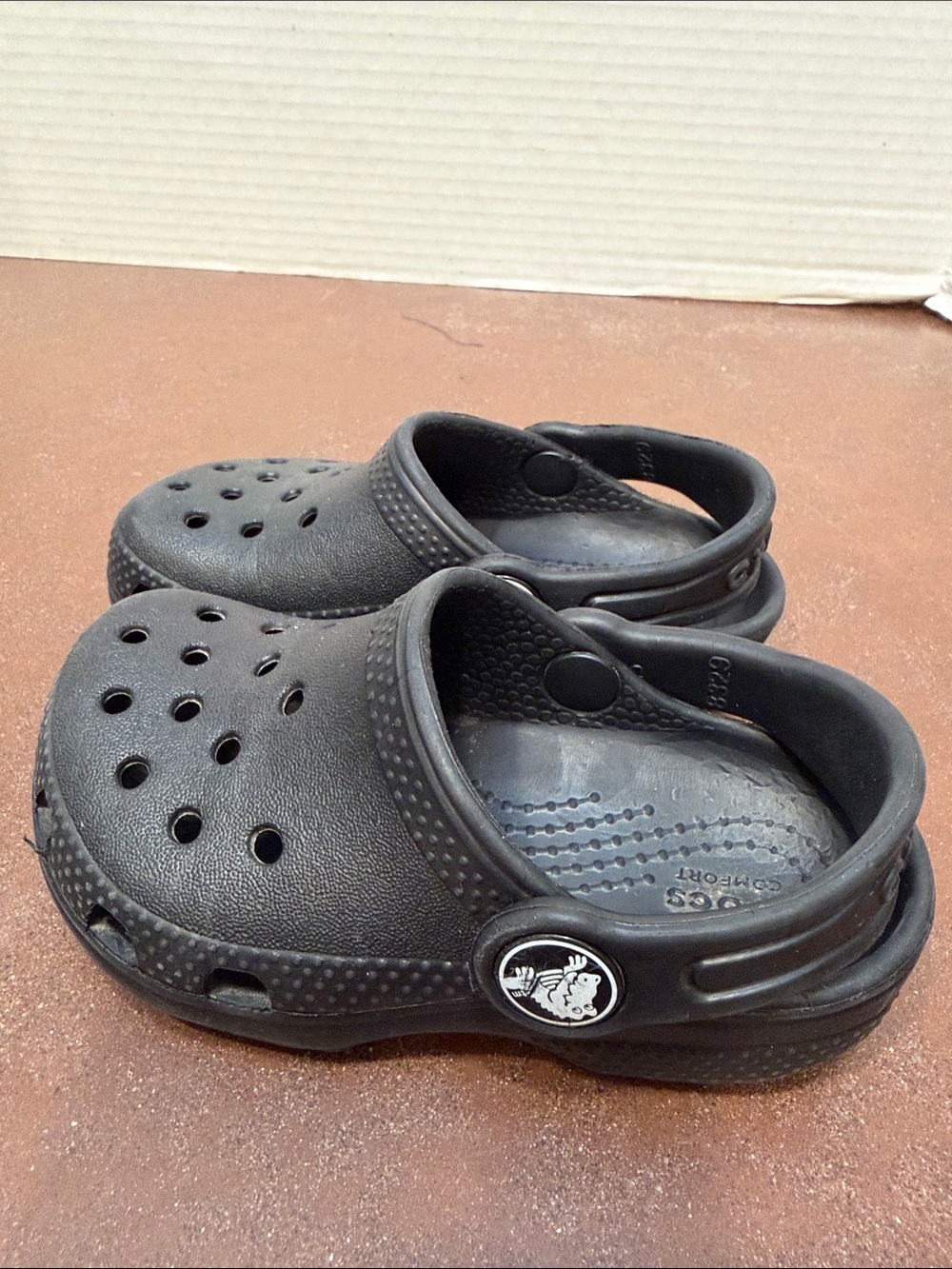 CROCS Kids Black Classic Clog with Heel Strap
